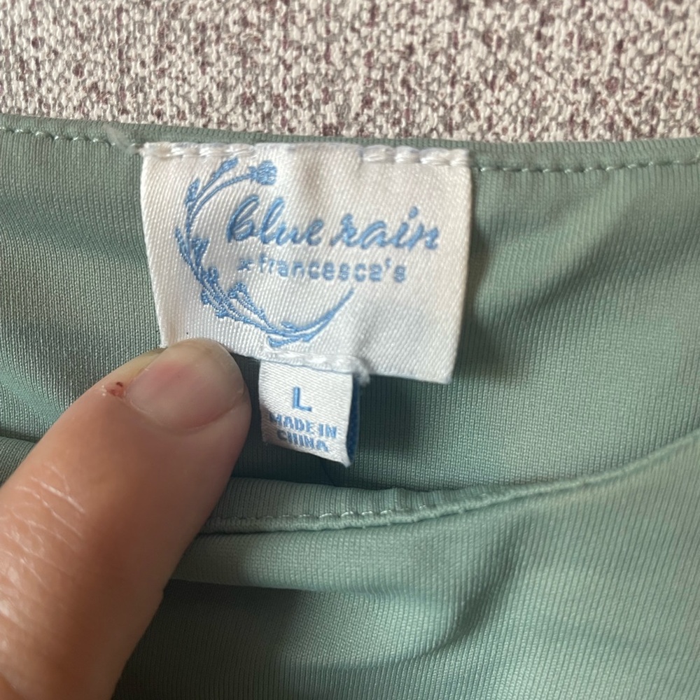 Blue Rain Sage Green Bodysuit - Picture 6 of 7